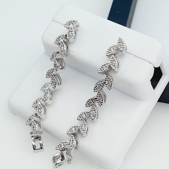 "925 Sterling Silver Cubic Zirconia Earrings, UU1P6A6120 - Picture 4 of 8